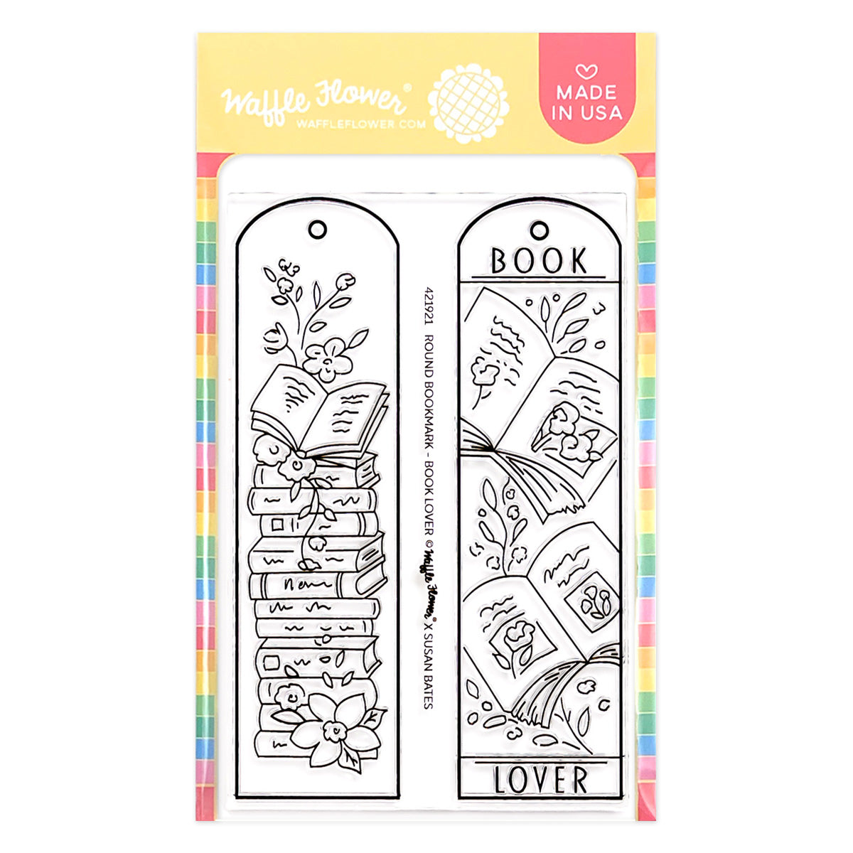 Waffle Flower Round Bookmark Book Lover Clear Stamps 421921