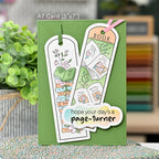 Waffle Flower Round Bookmark Book Lover Clear Stamps 421921 green
