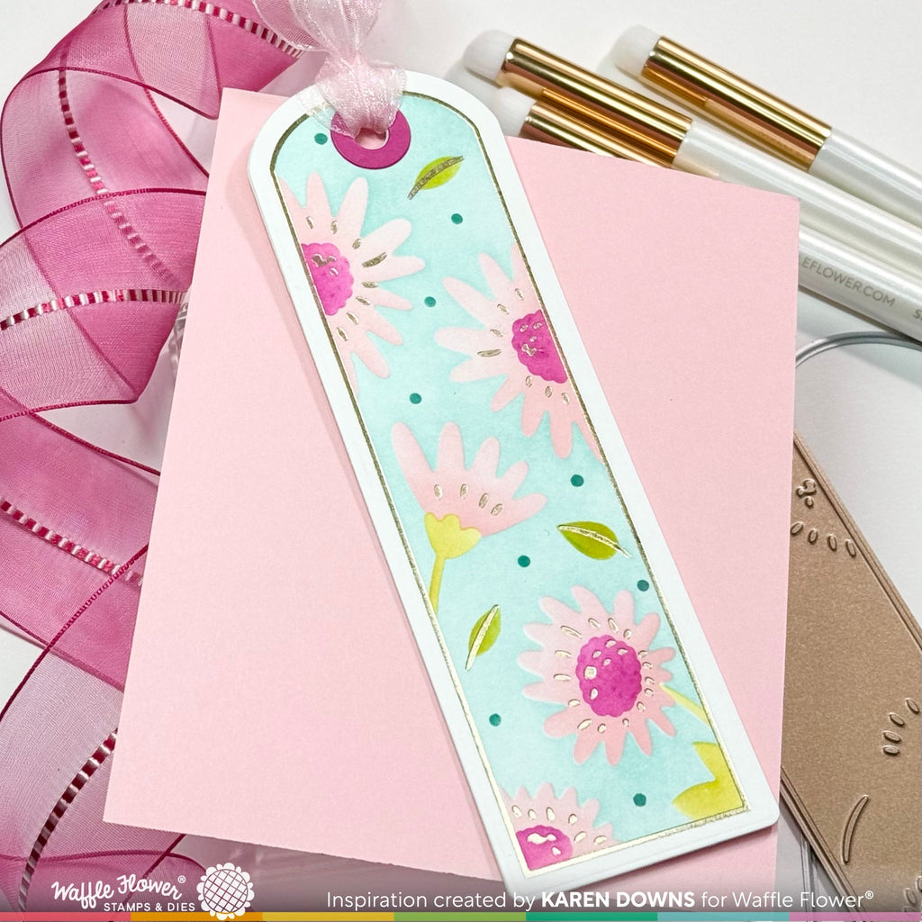 Waffle Flower Round Bookmark Hot Foil Plates 421560
