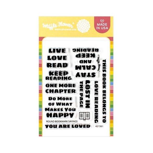 Waffle Flower Round Bookmark Sayings Clear Stamps 421561