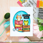 Waffle Flower Round Critter Bookmark Stencils, Clear Stamps, and Rounded Bookmark Die Set