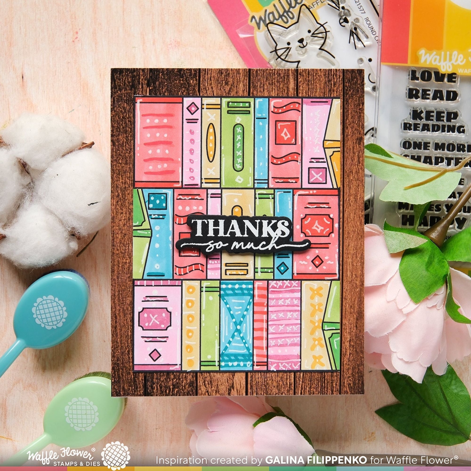 Waffle Flower Round Critter Bookmark Stencils, Clear Stamps, and Rounded Bookmark Die Set