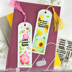 Waffle Flower Round Floral Bookmark Stencil, Clear Stamp, Round Bookmark Dies and Hot Foil Plate Set