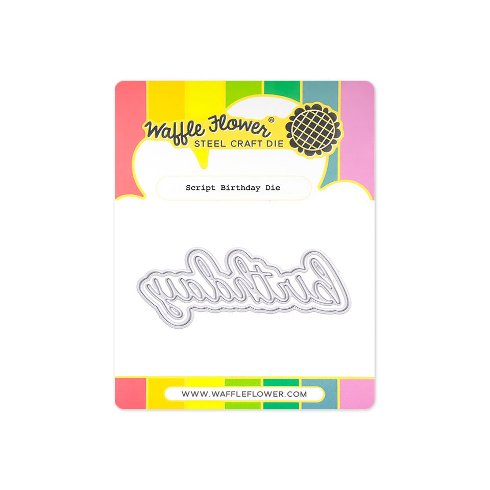 Waffle Flower Script Birthday Dies 422288