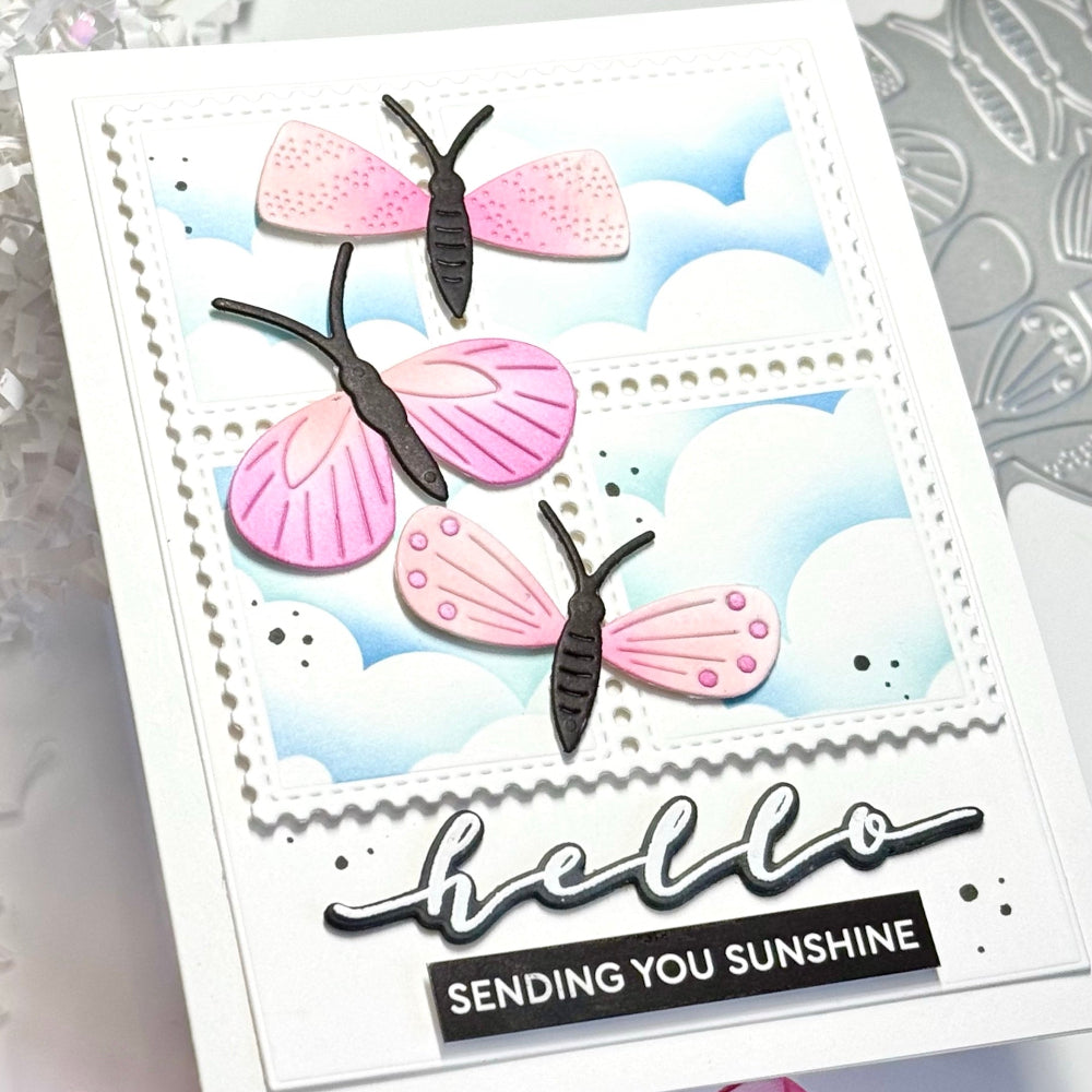 Waffle Flower Script Greetings Clear Stamps 422203 hello