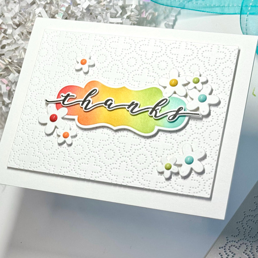 Waffle Flower Script Greetings Clear Stamps 422203 thanks