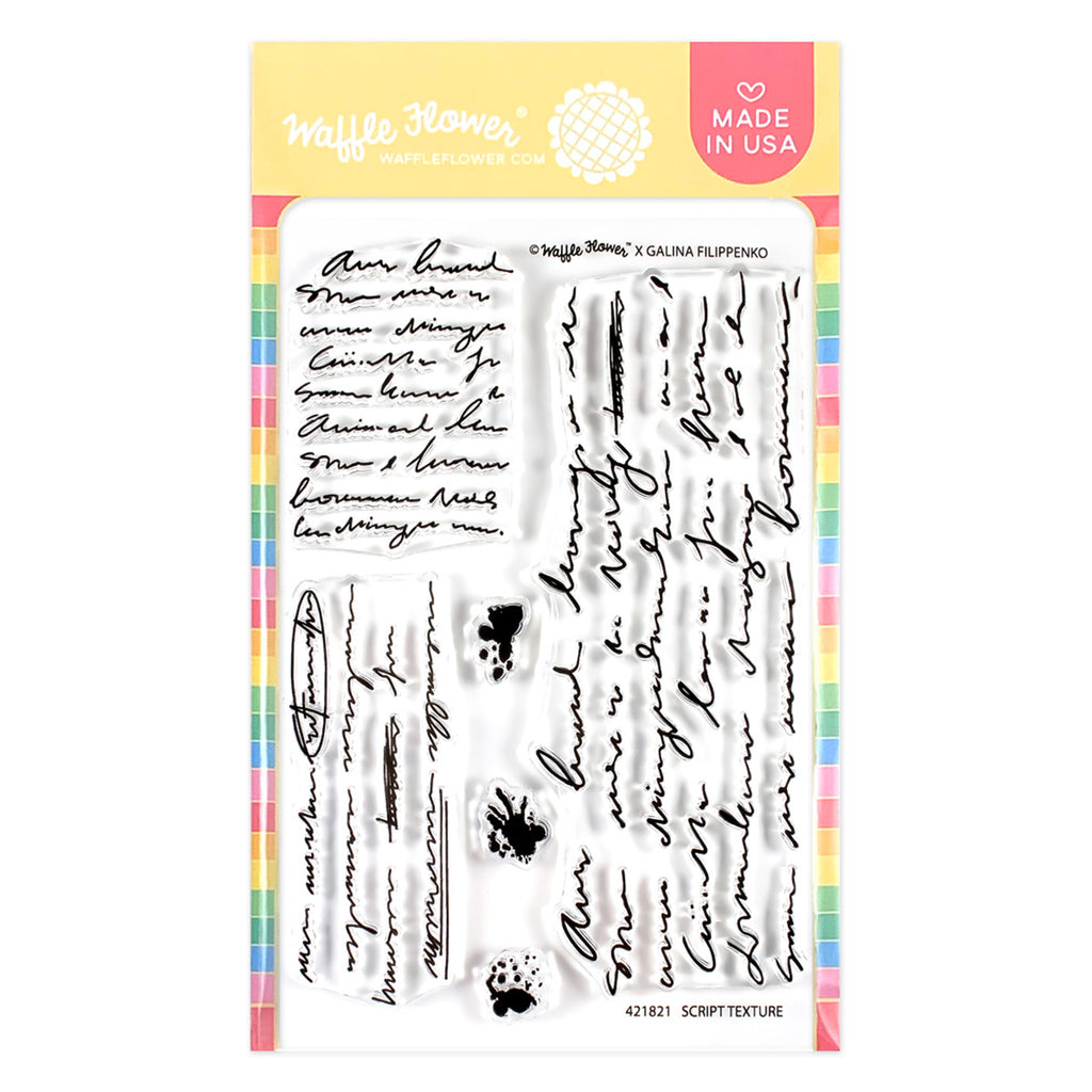 Waffle Flower Script Texture Clear Stamps 421821