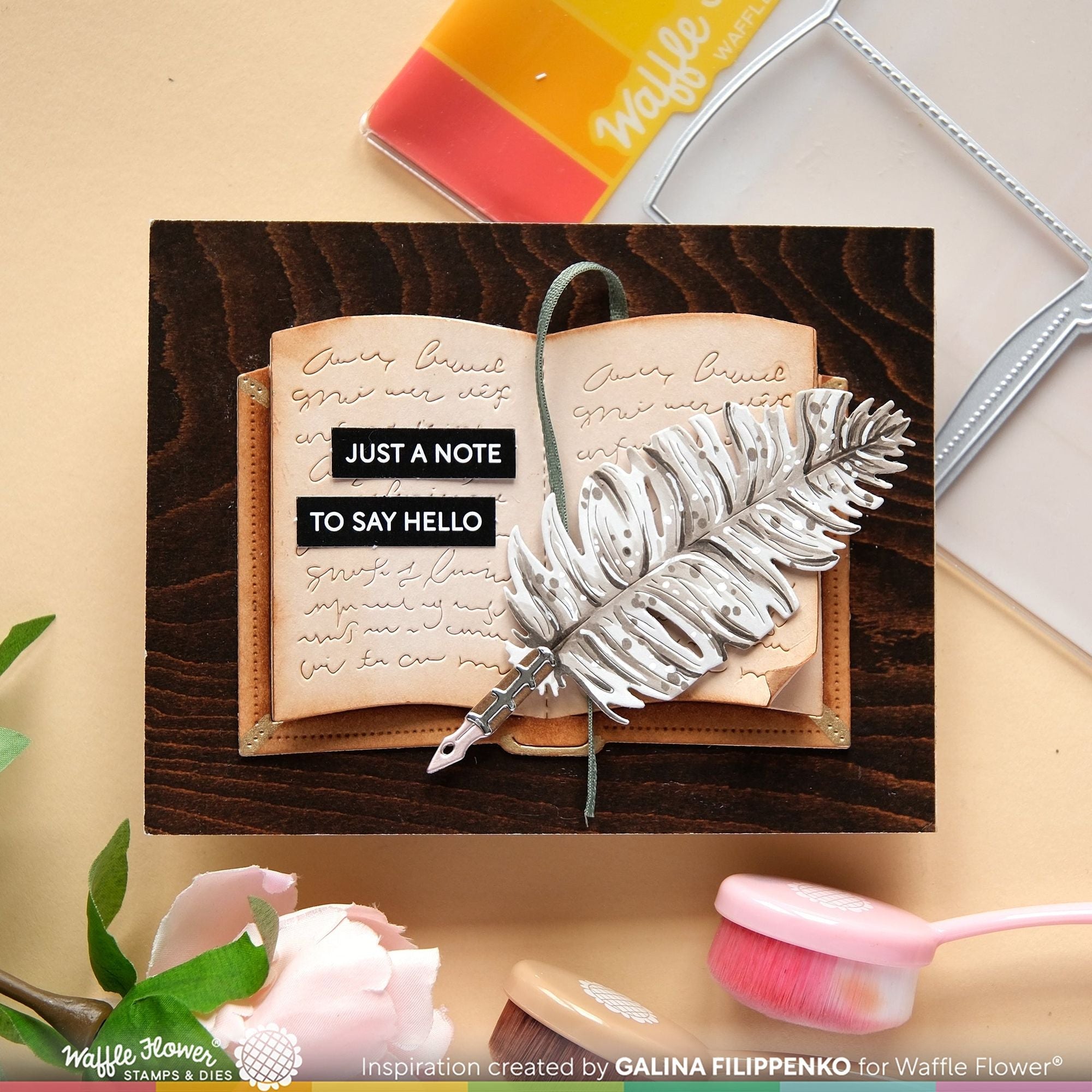 Waffle Flower Script Texture Clear Stamps 421821 book