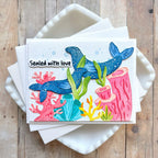 Waffle Flower Seal-a-brate Sentiments Clear Stamp and Die Set blue seals