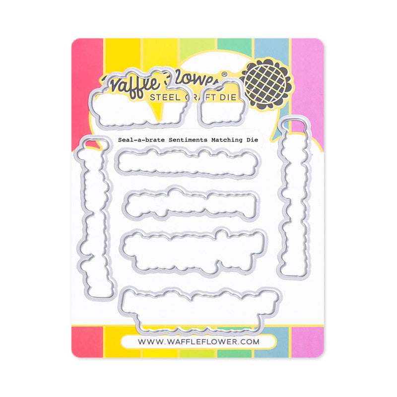 Waffle Flower Seal-a-brate Sentiments Clear Stamp and Die Set image 2