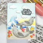 Waffle Flower Seal-a-brate Sentiments Matching Dies 422472 big waves