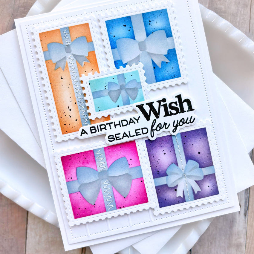 Waffle Flower Sealed Sentiments Clear Stamps 422001 birthday wish
