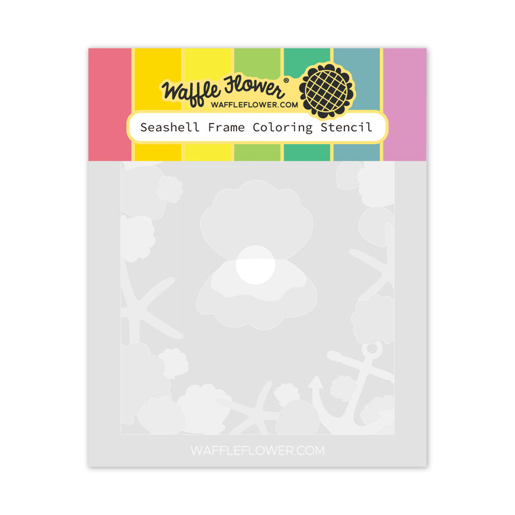Waffle Flower Seashell Frame Coloring Stencils 422087