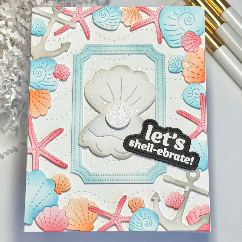Waffle Flower Seashell Frame Coloring Stencils 422087 celebrate