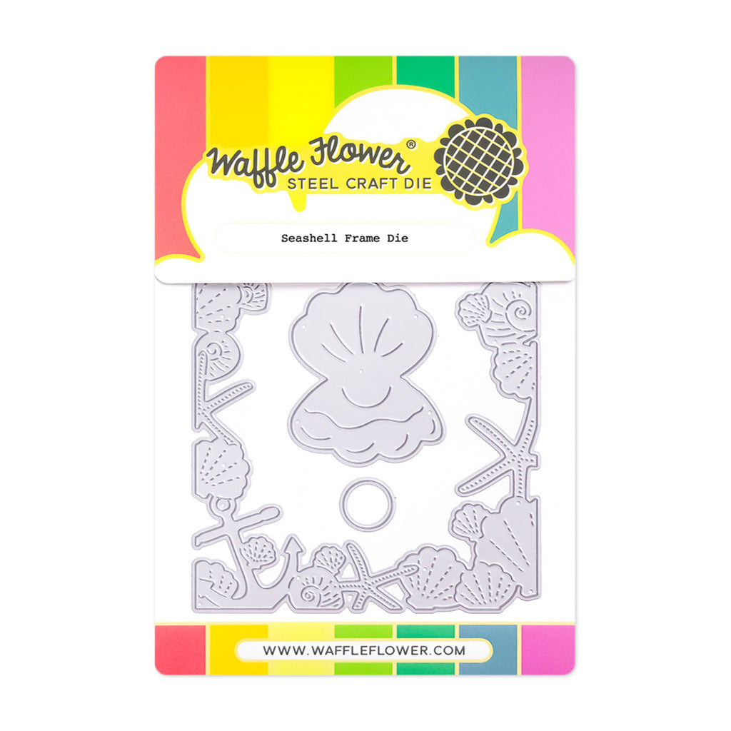 Waffle Flower Seashell Frame Die and Coloring Stencil Set product image 1