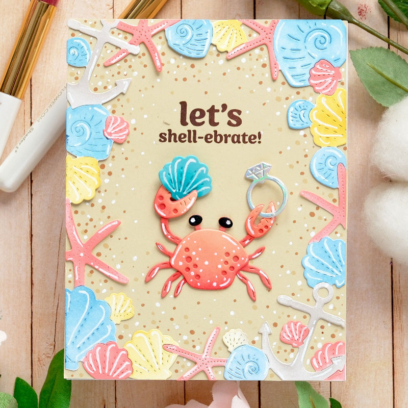 Waffle Flower Seashell Frame Dies 422088 crab