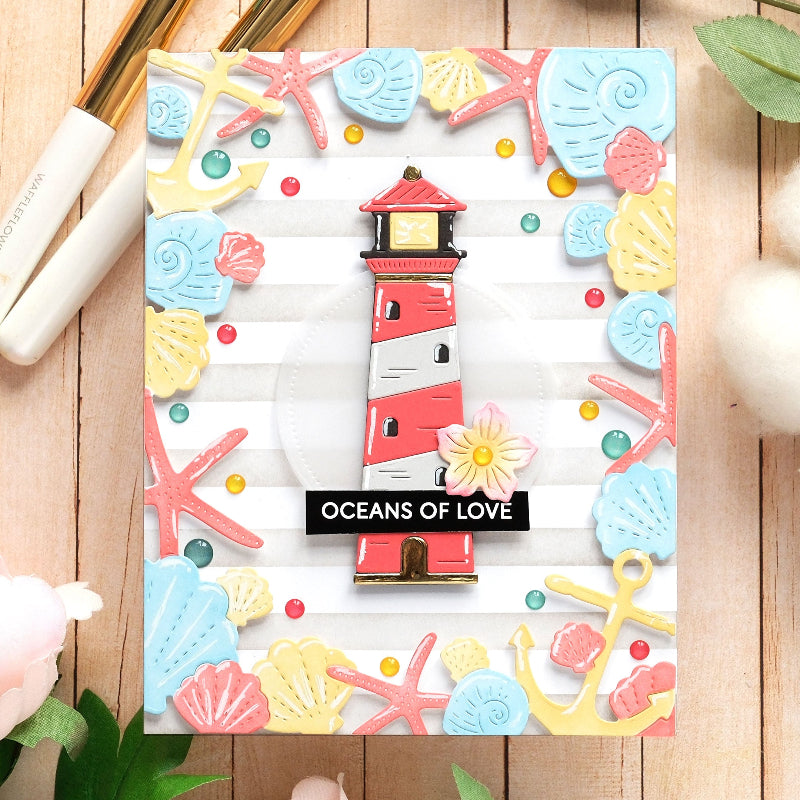 Waffle Flower Seashell Frame Dies 422088 love
