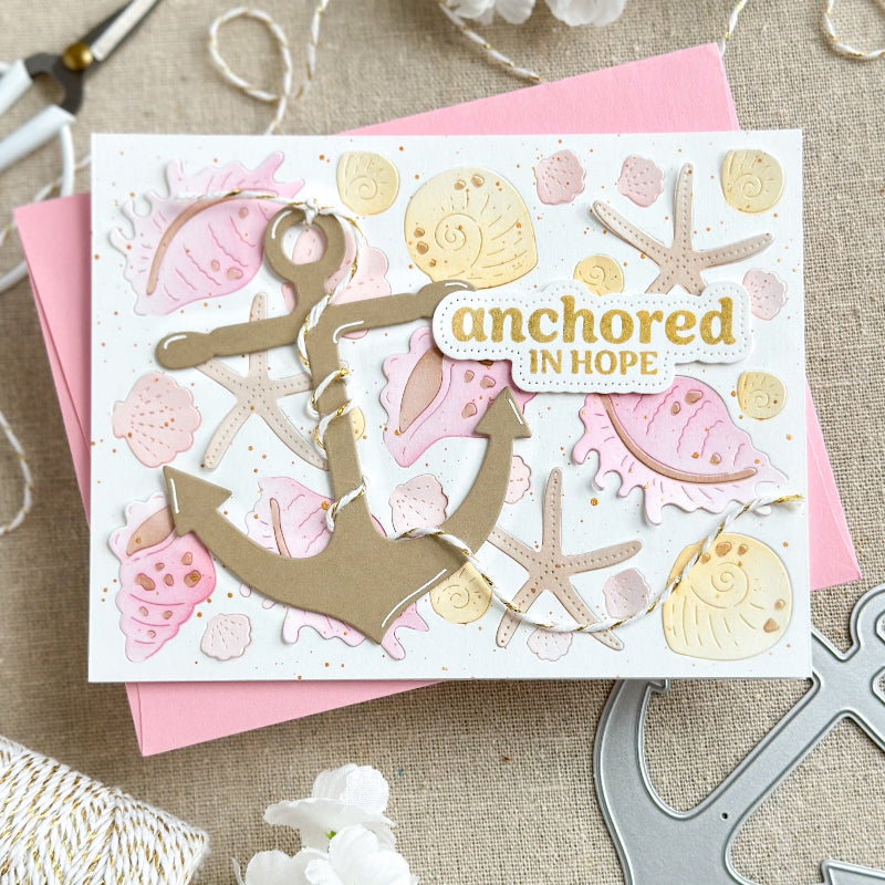 Waffle Flower Seashell Texture Die 422078 anchor