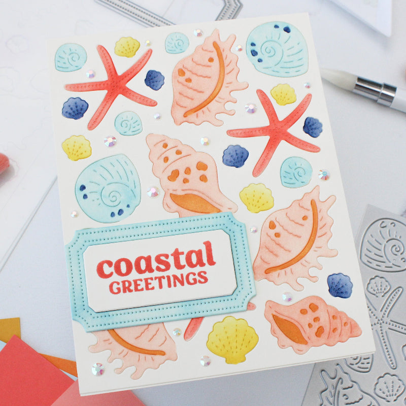 Waffle Flower Seashell Texture Die 422078 greetings