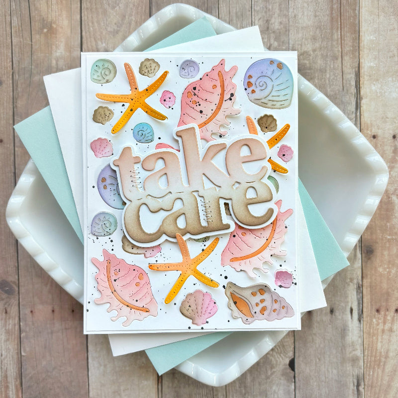 Waffle Flower Seashell Texture Die 422078 shells