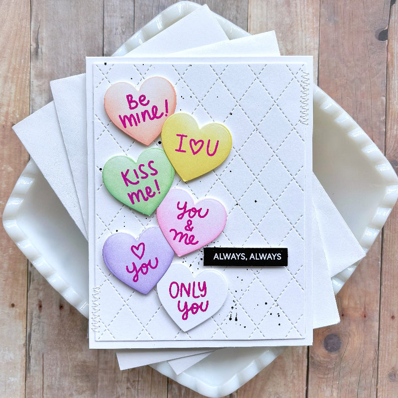Waffle Flower Shape Of My Heart Clear Stamp and Die Set be mine