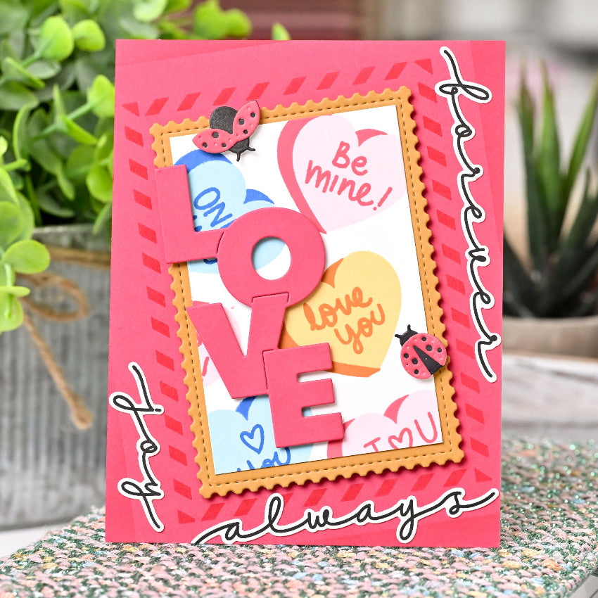 Waffle Flower Shape Of My Heart Clear Stamps 422321 ladybugs