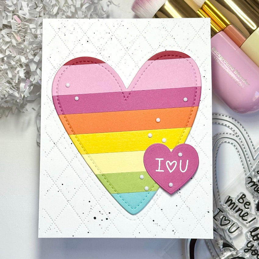 Waffle Flower Shape Of My Heart Clear Stamps 422321 stripes