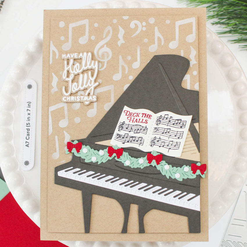 Waffle Flower Sheet Music Details Clear Stamps 422745 deck the halls card