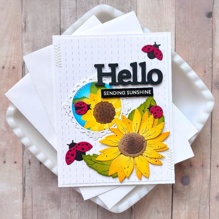 Waffle Flower Simple Greetings Trio Dies 422196 ladybugs card