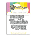 Waffle Flower Simple Greetings Trio Dies 422196 reversed to easily read