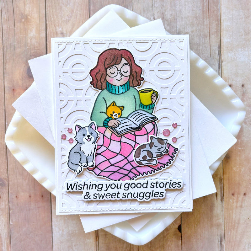 Waffle Flower Simple Joy Clear Stamp Die and Stencil Set snuggles
