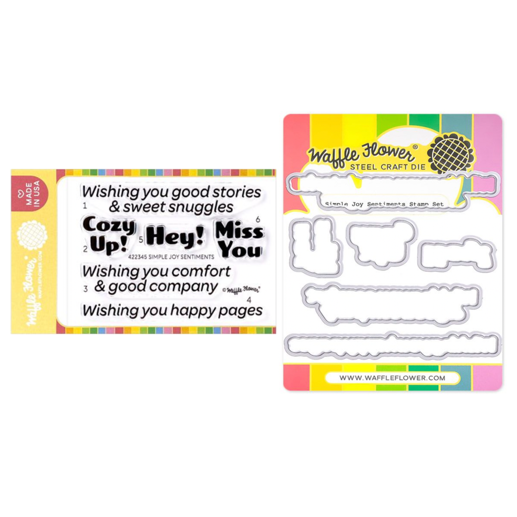 Waffle Flower Simple Joy Sentiments Clear Stamp and Die Set