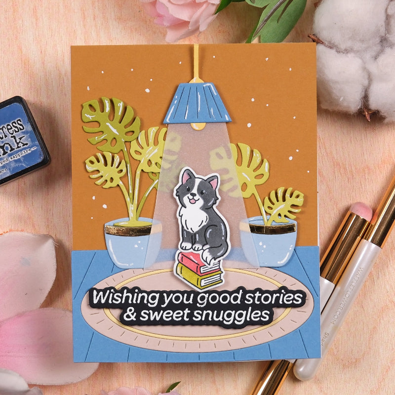 Waffle Flower Simple Joy Sentiments Matching Dies 422346 palms
