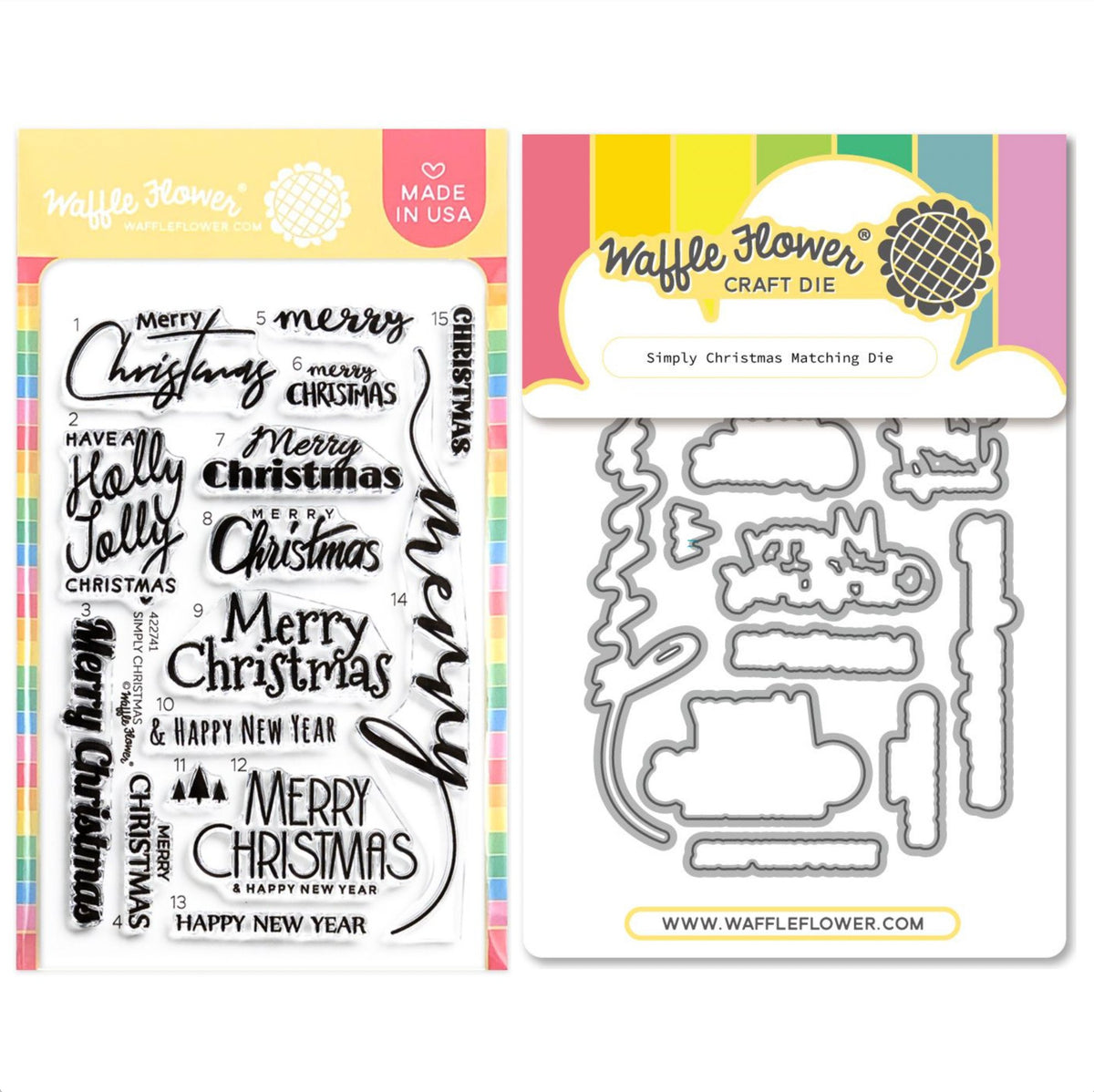Waffle Flower Simply Christmas Clear Stamp and Die Set