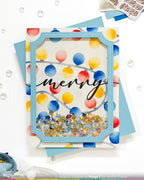 Waffle Flower Simply Christmas Clear Stamps 422741 string of colored lights sequins merry card marge y