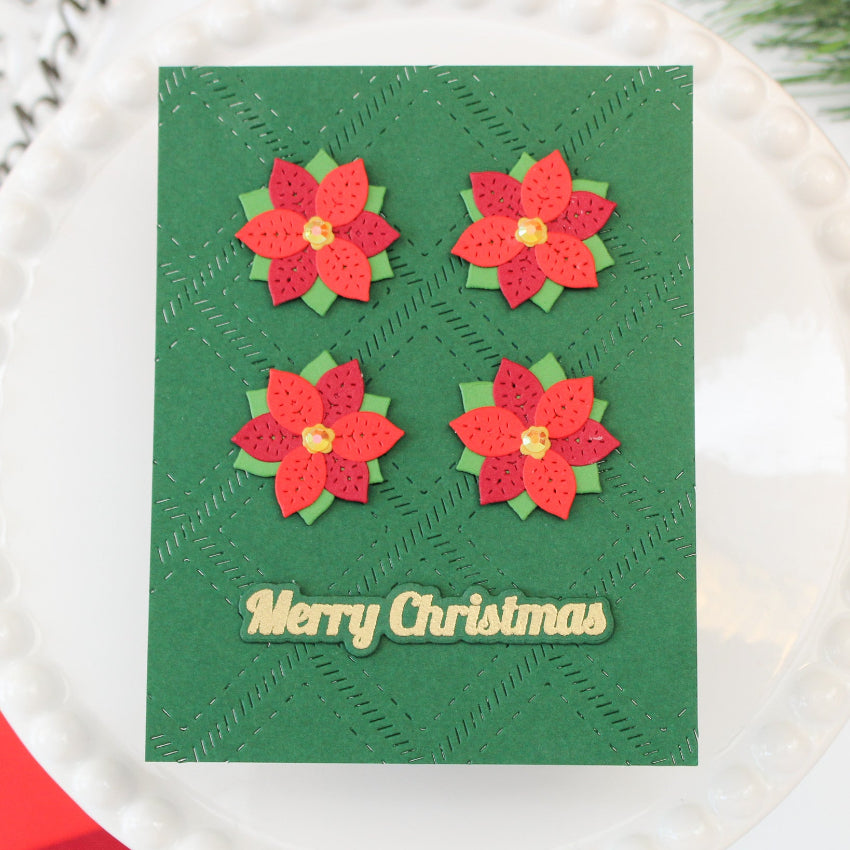 Waffle Flower Simply Christmas Matching Dies 422742 poinsettias card
