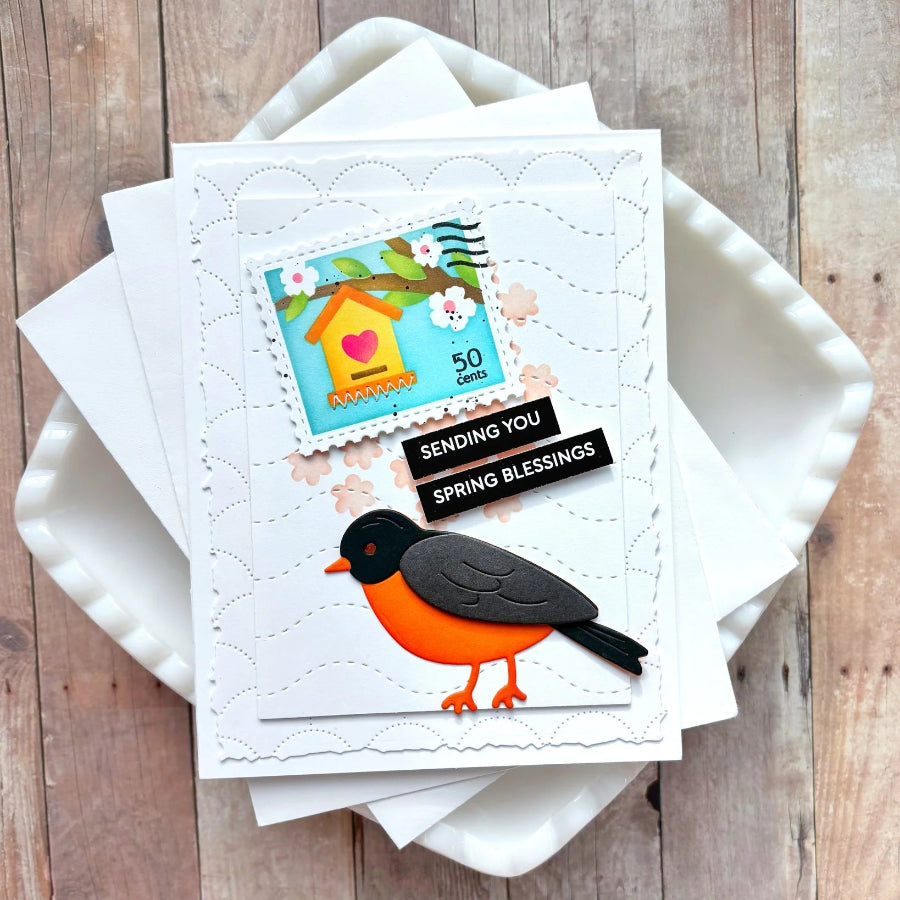 Waffle Flower Small Patterns Stencil 422385 black bird