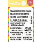 Waffle Flower Small Sentiments Moon and Stars Clear Stamps 421741