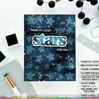 Waffle Flower Small Sentiments Moon and Stars Clear Stamps 421741 dark blue