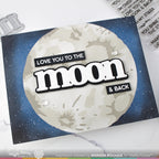 Waffle Flower Small Sentiments Moon and Stars Clear Stamps 421741 full moon