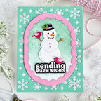 Waffle Flower Snow Angel Sentiments Clear Stamp and Matching Die Set birds