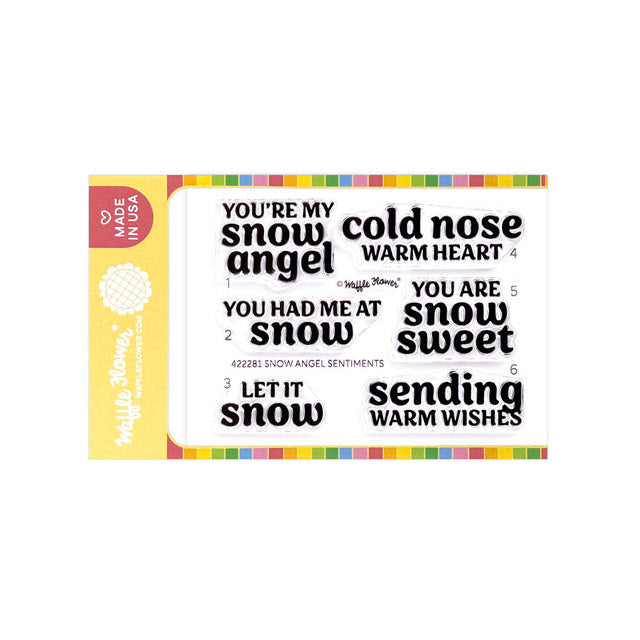 Waffle Flower Snow Angel Sentiments Clear Stamps 422281