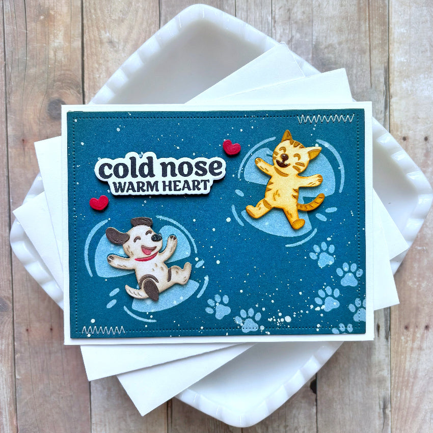 Waffle Flower Snow Angel Sentiments Clear Stamps 422281 hearts