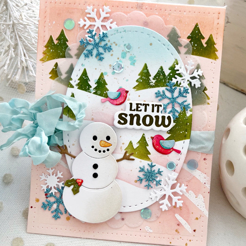 Waffle Flower Snow Angel Sentiments Clear Stamps 422281 snowflakes