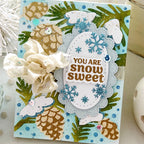 Waffle Flower Snow Angel Sentiments Matching Dies 422282 pinecones