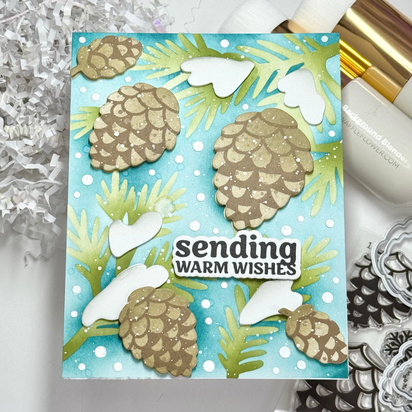 Waffle Flower Snow Angel Sentiments Matching Dies 422282 warm wishes