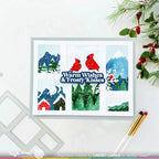 Waffle Flower Snow Cheer Sentiments Clear Stamp and Die Set wfc1791 cardinals