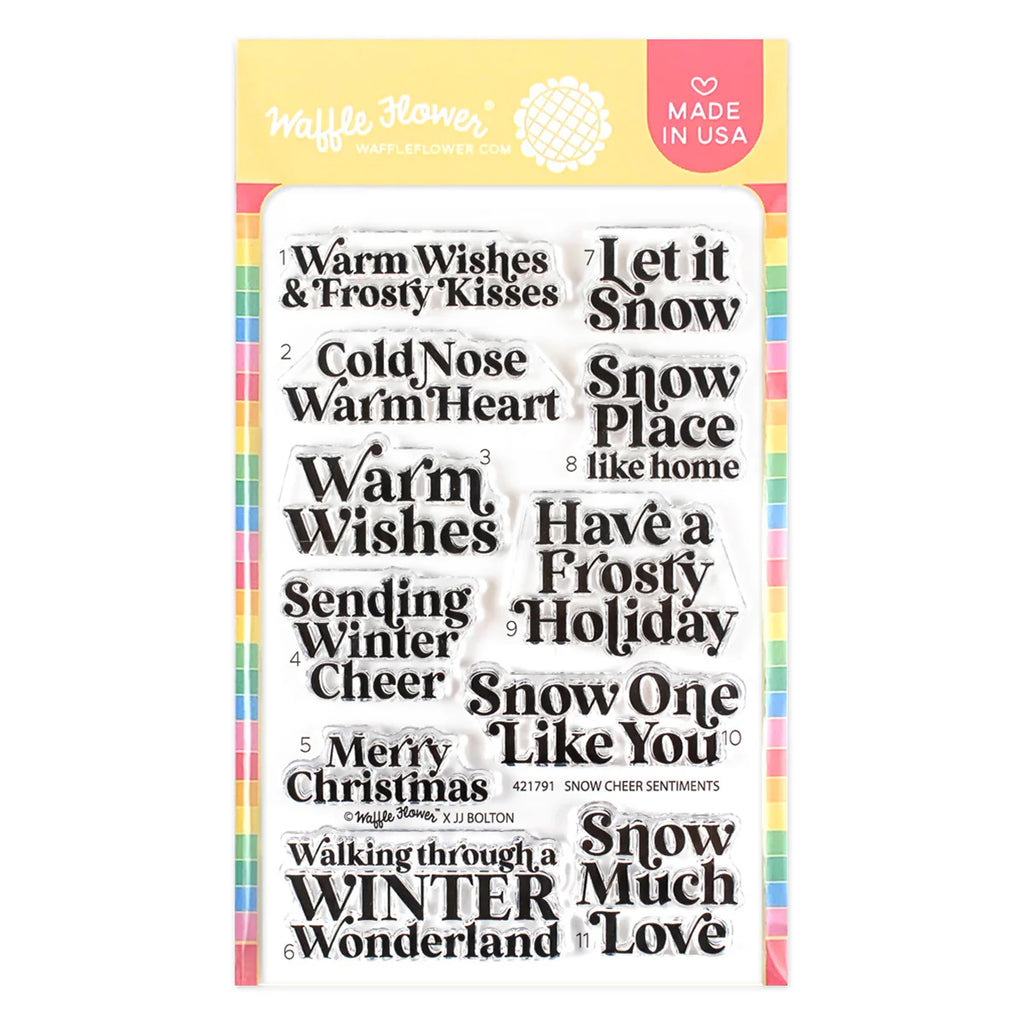 Waffle Flower Snow Cheer Sentiments Clear Stamp and Die Set wfc1791 product image 1
