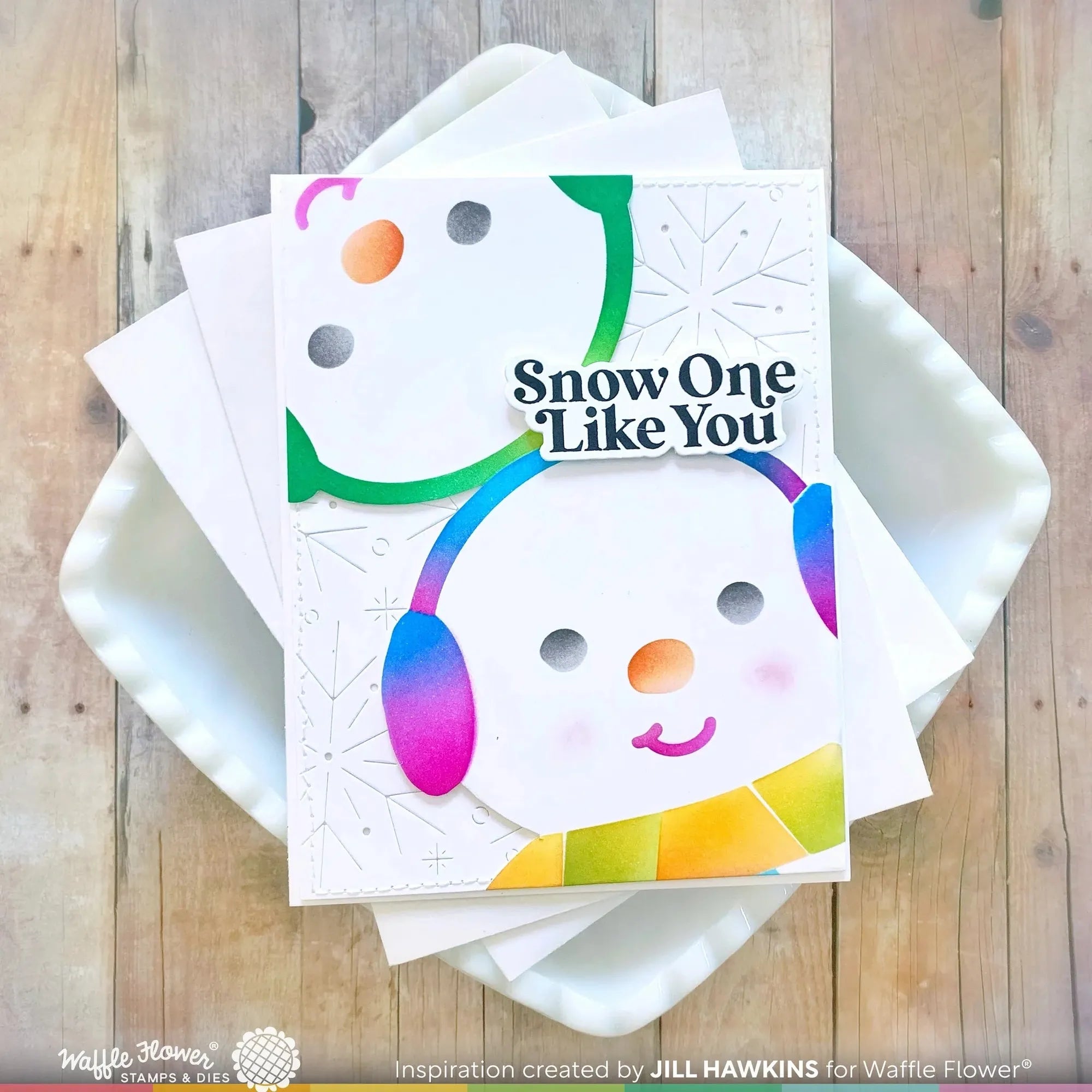Waffle Flower Snow Cheer Sentiments Clear Stamp and Die Set wfc1791 snowmen