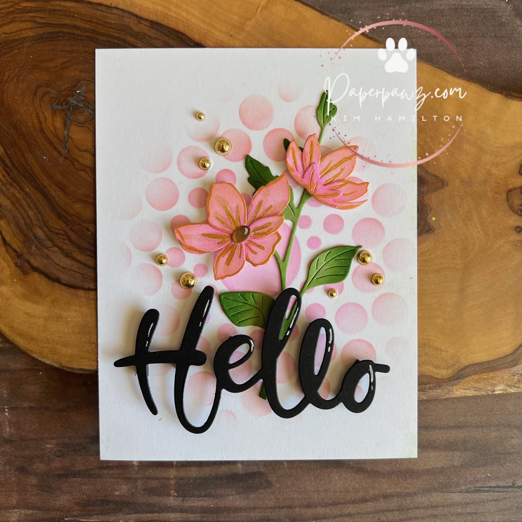 Waffle Flower Snowcapped Hello Word Dies 421880 flowers | color-code:ALT01